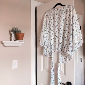 NWT floral tie blouse
